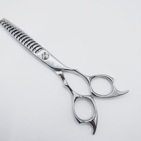 美品【フライングシザーズFLYING SCISSORS】OM-15M思金オモイカネ メガネ シザー セニング 美容ハサミ すきばさみ 美容師 理容師 約30~40% 右利き 6インチ 中古 sc65